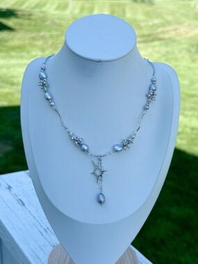 26X346 Handmade Freshwater Baroque Pearl Dainty Necklace 16+2” Sliver plated